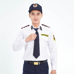 Đồng phục bảo vệ BH07 thiết kế dài tay, màu trắng lịch sự