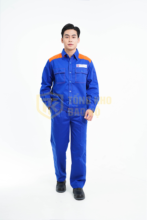 Đồng phục quần áo bảo hộ lao động xăng dầu TK15 thoáng mát, thấm hút mồ hôi tốt