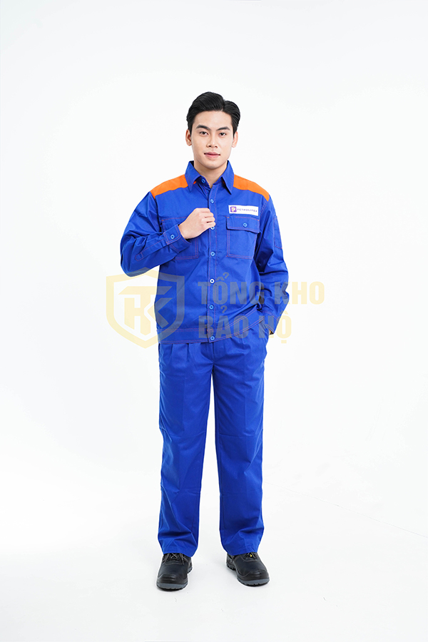 Đồng phục quần áo bảo hộ lao động xăng dầu TK15 thoáng mát, thấm hút mồ hôi tốt
