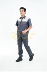 Quần áo bảo hộ lao động TK17 ngắn tay thoáng mát dành cho kỹ sư, kỹ thuật, công nhân, Size M - Vải kaki liên doanh