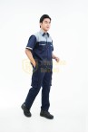 Quần áo bảo hộ lao động TK25 ngắn tay thời trang, thoáng mát cao cấp, Size M - Vải kaki liên doanh