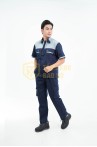 Quần áo bảo hộ lao động TK25 ngắn tay thời trang, thoáng mát cao cấp, Size M - Vải kaki liên doanh
