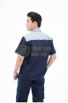 Quần áo bảo hộ lao động TK25 ngắn tay thời trang, thoáng mát cao cấp, Size M - Vải kaki liên doanh
