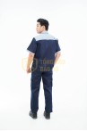 Quần áo bảo hộ lao động TK25 ngắn tay thời trang, thoáng mát cao cấp, Size M - Vải kaki liên doanh