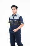 Quần áo bảo hộ lao động TK25 ngắn tay thời trang, thoáng mát cao cấp, Size M - Vải kaki liên doanh