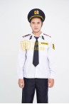 Đồng phục bảo vệ BH05 thiết kế bo đai, chất liệu cao cấp màu trắng