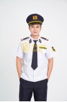 Đồng phục bảo vệ BH06 ngắn tay màu trắng thiết kế bo đai lịch sự