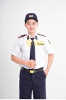 Đồng phục bảo vệ ngắn tay BH08 dáng suông, sơ vin, vải cao cấp