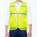Áo gile phản quang kaki cao cấp phối lưới thoáng mát, bền đẹp TK63, Size XL - Màu xanh neon