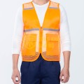Áo gile phản quang kaki cao cấp phối lưới thoáng mát, bền đẹp TK63, Size XL - Màu xanh neon