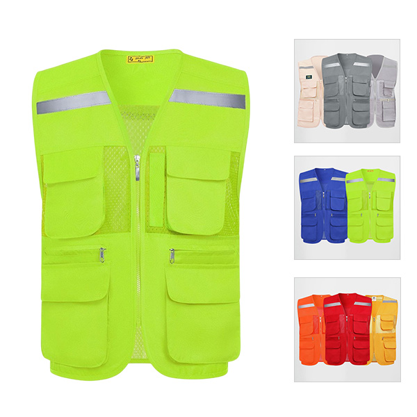 Áo gile phản quang 6 túi thiết kế khóa tiện lợi TK38