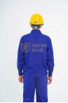Đồng phục công nhân TK42 cao cấp, quần áo công nhân màu xanh dương, Size M