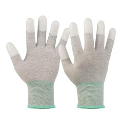Găng tay sợi Carbon PU phủ bàn chống tĩnh điện BA2305DF, BA2305SP T123, Phủ ngón BA2305DF - sizeM
