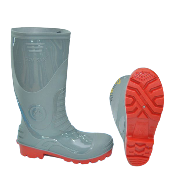 Ủng bảo hộ Hoa San mũi thép, đế thép cao cấp - Màu xanh dương, xám U115