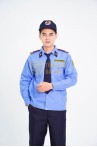 Đồng phục bảo vệ BH01 dáng bo đai dài tay thoải mái, gọn gàng, Size M - Áo vải si + quần 2/1
