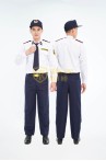 Đồng phục bảo vệ BH07 thiết kế dài tay dáng suông sơ vin, màu trắng lịch sự, Size L - Áo vải kate hàn + quần vải casme