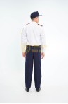 Đồng phục bảo vệ BH07 thiết kế dài tay dáng suông sơ vin, màu trắng lịch sự, Size L - Áo vải kate hàn + quần vải casme