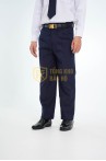 Đồng phục bảo vệ BH07 thiết kế dài tay dáng suông sơ vin, màu trắng lịch sự, Size L - Áo vải kate hàn + quần vải casme