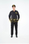 Đồng phục bảo vệ BH09 màu đen cao cấp, Size M - Áo vải casme + quần vải casme
