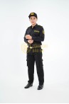 Đồng phục bảo vệ BH09 màu đen cao cấp, Size M - Áo vải casme + quần vải casme