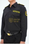 Đồng phục bảo vệ BH09 màu đen cao cấp, Size M - Áo vải casme + quần vải casme