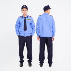 Đồng phục bảo vệ BH01 dáng bo đai dài tay thoải mái, gọn gàng, Size M - Áo vải si + quần 2/1