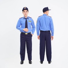 Đồng phục bảo vệ BH03 dài tay, dáng suông sơ vin thoải mái, bền đẹp, Size M - Áo kate sill + quần vải casme