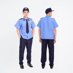 Đồng phục bảo vệ ngắn tay BH02 bo đai chất liệu cao cấp, thoải mái, Size M - Áo vải si + quần 2/1