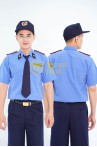 Áo bảo vệ ngắn tay BH04A màu xanh, dáng suông đứng sơ vin, Size M - Vải kate Sill