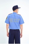 Áo bảo vệ ngắn tay BH04A màu xanh, dáng suông đứng sơ vin, Size M - Vải kate Sill