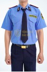 Áo bảo vệ ngắn tay BH04A màu xanh, dáng suông đứng sơ vin, Size M - Vải kate Sill