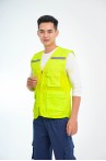 Áo bảo hộ gile phản quang phối lưới siêu bền thoáng mát TK33, Size L - Màu Xanh Chuối
