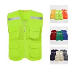 Áo bảo hộ gile phản quang phối lưới siêu bền thoáng mát TK33, Size L - Màu Xanh Chuối