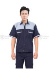 Quần áo bảo hộ lao động TK25 ngắn tay thời trang, thoáng mát cao cấp, Size M - Vải kaki liên doanh