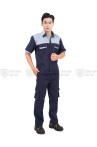 Quần áo bảo hộ lao động TK25 ngắn tay thời trang, thoáng mát cao cấp, Size M - Vải kaki liên doanh