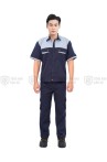 Quần áo bảo hộ lao động TK25 ngắn tay thời trang, thoáng mát cao cấp, Size M - Vải kaki liên doanh