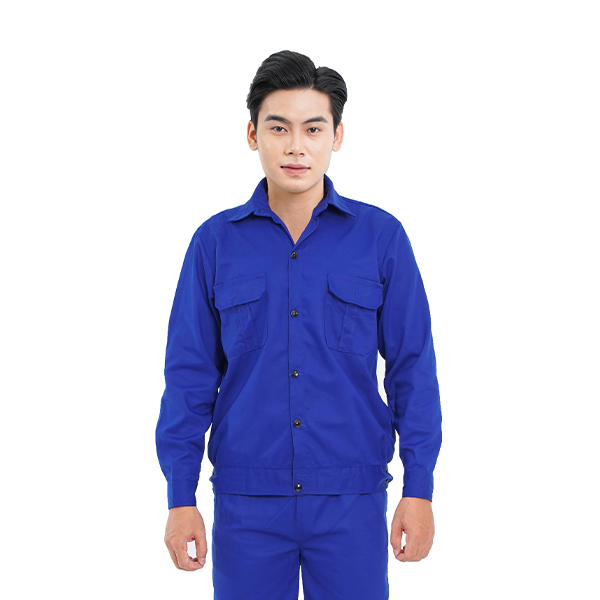 Đồng phục công nhân TK42 cao cấp, quần áo công nhân màu xanh dương