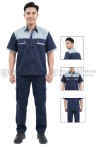 Quần áo bảo hộ lao động TK25 ngắn tay thời trang, thoáng mát cao cấp, Size M - Vải kaki liên doanh
