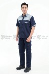 Quần áo bảo hộ lao động TK25 ngắn tay thời trang, thoáng mát cao cấp, Size M - Vải kaki liên doanh