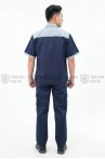 Quần áo bảo hộ lao động TK25 ngắn tay thời trang, thoáng mát cao cấp, Size M - Vải kaki liên doanh
