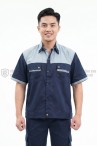 Quần áo bảo hộ lao động TK25 ngắn tay thời trang, thoáng mát cao cấp, Size M - Vải kaki liên doanh