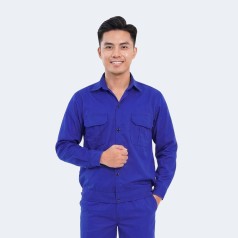 Đồng phục công nhân TK42 cao cấp, quần áo công nhân màu xanh dương