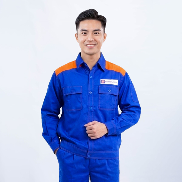 Đồng phục quần áo bảo hộ lao động xăng dầu TK15 thoáng mát, thấm hút mồ hôi tốt