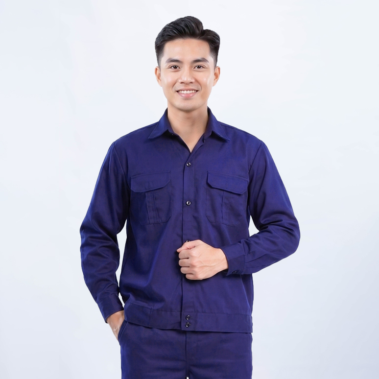 Quần áo công nhân lao động TK43 màu xanh tím than