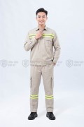 Quần áo bảo hộ lao động TK49 thiết kế chuyên nghiệp cho kỹ sư, nhân viên kỹ thuật, công nhân, Size M - Vải kaki liên doanh