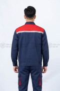 Quần áo bảo hộ lao động TK58 cho công nhân, kỹ sư màu xanh than phối đỏ, Size M - Vải kaki liên doanh