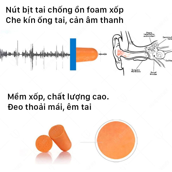 Nút tai chống ồn xốp mềm không dây Blue Eagle EP7 B107