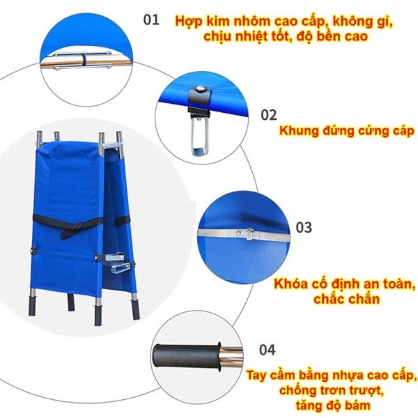 Cáng cứu thương 2 bánh xe đẩy, gập gọn tiện lợi L103